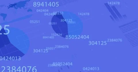 Image of digital interface with numbers changing, financial data processing and Stock Illustration