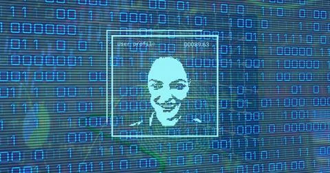 Image of digital interface over data processing イラスト素材