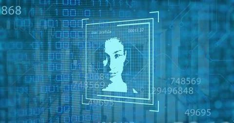 Image of digital interface over data processing 스톡 일러스트