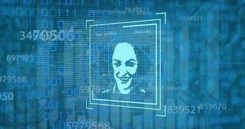 Image of digital interface over data processing Stock Illustration