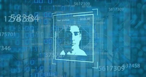 Image of digital interface over data processing Stockillustratie