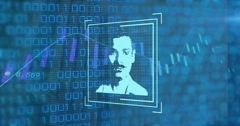 Image of digital interface over data processing Stock Illustration