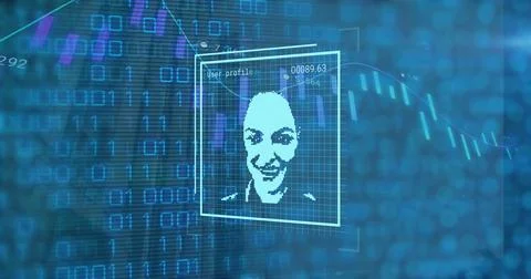 Image of digital interface over data processing Illustrazione stock