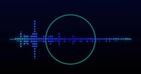 Image of digital interface over navy background Stockillustratie