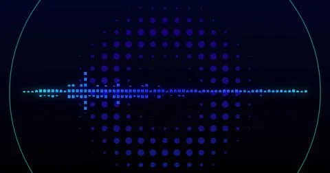 Image of digital interface over navy background Illustrazione stock