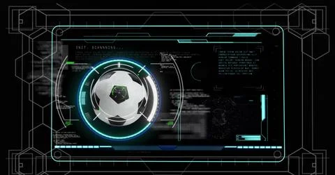 Image of digital interface over tactic plan of game Stock Illustration