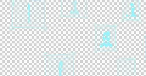 Image of digital interface with people on transparent background Stockillustratie