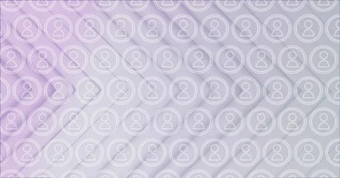 Image of digital interface with rows of people icons over white lines in the Stock Photos