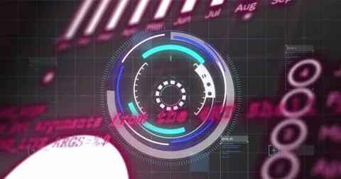 Image of digital interface with scan scoping over black background Stock Illustration