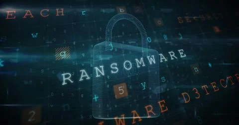 Image of digital interface with security padlock over dark background Stockfoto's
