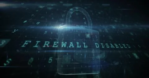 Image of digital interface with security padlock over dark background Stockfoto's