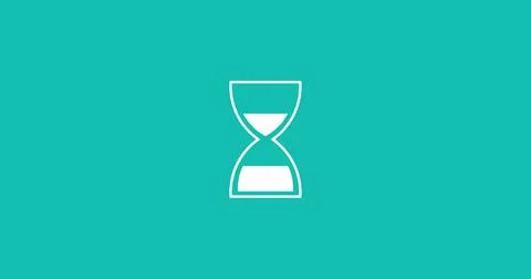 Image of digital interface waiting hourglass icon on green background 스톡 일러스트