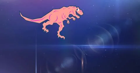 Image of dinosaur icon over blue background イラスト素材