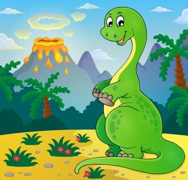 Image with dinosaur thematics - eps10 vector illustration. Stock Illustration