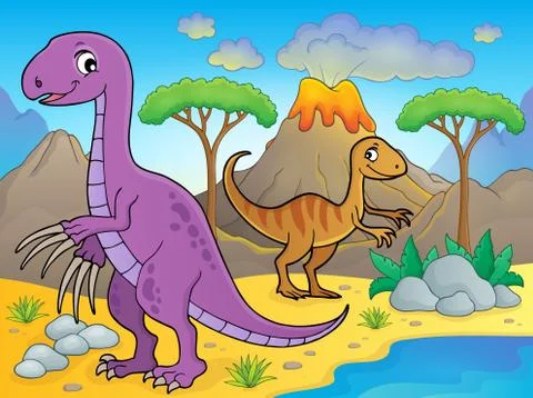 Image with dinosaur thematics Stock Illustration