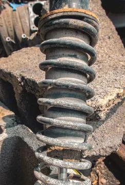 Image-of-a-disconnected-shock-absorber Stock Photos