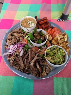 Image of a dish called parrillada, made up of mixed cuts of meat 写真素材