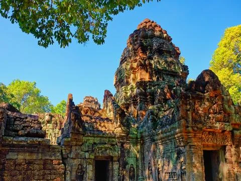 An image displaying Ta Som, a small temple at Angkor, Cambodia Stock Photos