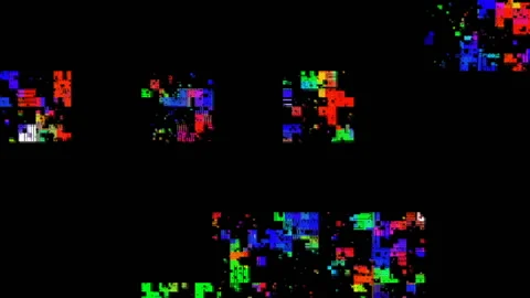 Image distortion due to data failure. Digital anomalies. Stock Footage 131239448