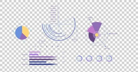 Image of diverse data, graphs and charts over transparent background Ilustração Stock