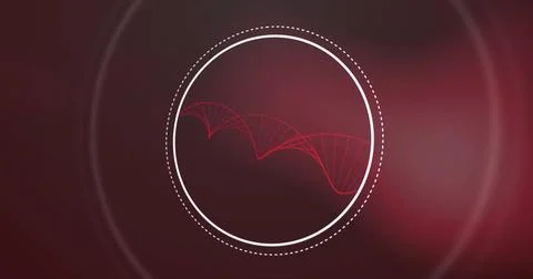Image of dna and data processing over scopes scanning on dark background Illustrazione stock