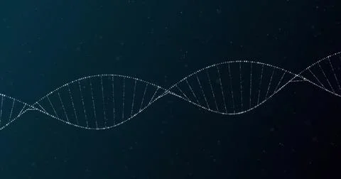 Image of dna and data processing over dark background Stock Illustration