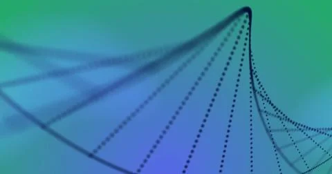 Image of dna and data processing over blue background Stock Photos
