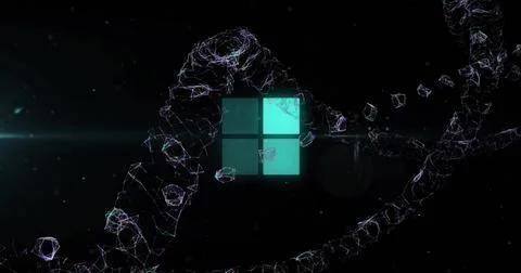 Image of dna strand and data processing 스톡 일러스트