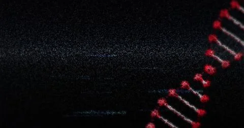 Image of dna strand and data processing 스톡 일러스트