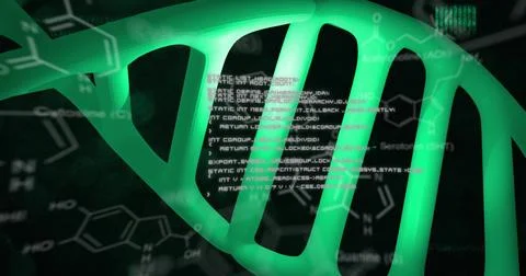 Image of dna strand and data processing 写真素材