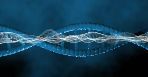 Image of dna strand and data processing 写真素材