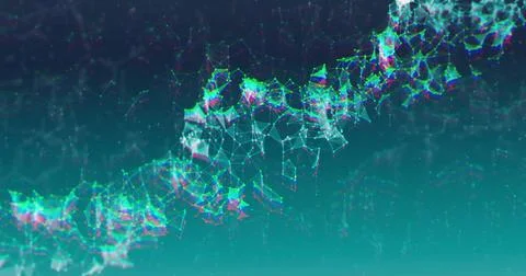 Image of dna strand and digital connections over green background 스톡 일러스트