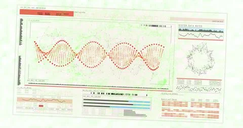 Image of dna strand and human brain over network of connections on screen Illustrazione stock
