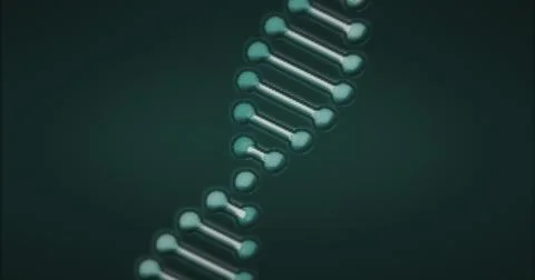 Image of dna strand on black background Stock Illustration