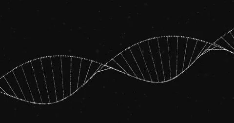 Image of dna strand on black background Foto stock