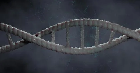 Image of dna strand on dark backgraund Stock Illustration