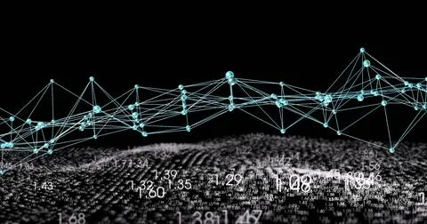 Image of dna strand, data processing over black background Stock Illustration