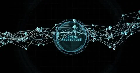 Image of dna strand, data processing over scope scanning on black background 库存插图