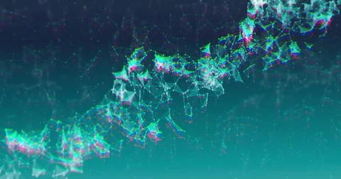 Image of dna strand on green background Foto stock