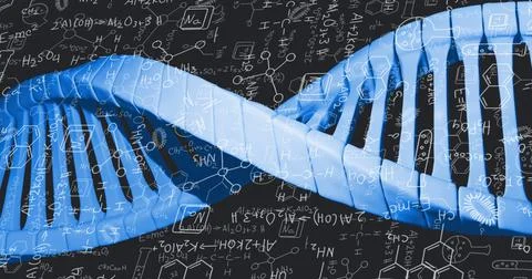 Image of dna strand over data processing 写真素材