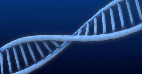 Image of dna strand spinning over blue background Stock Illustration