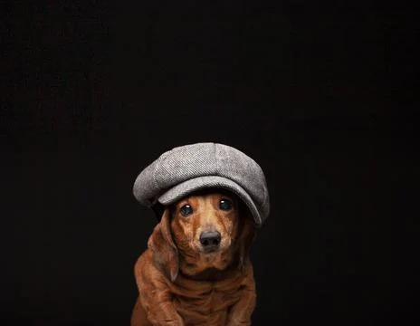 Image of dog cap dark background Stock Photos