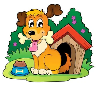 Image with dog theme - illustration. Stock Illustration
