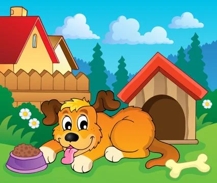 Image with dog theme - illustration. Stock Illustration