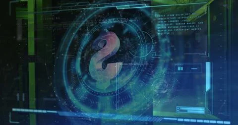 Image of dollar sign on rotating safe lock over data processing and computer Stock Illustration