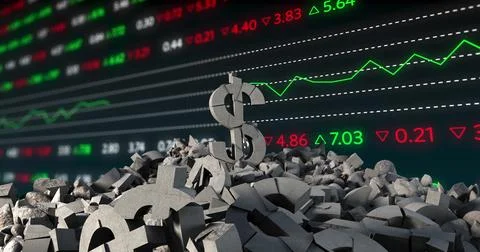 Image of dollar symbol over data processing on black background Illustrazione stock