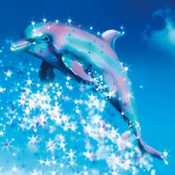 Image of dolphin jumping out of the water Stock Illustration