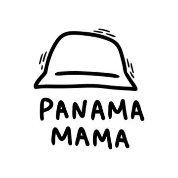 Image of a Doodle-style Panama hat. Print on clothing, icon, or poster Illustrazione stock