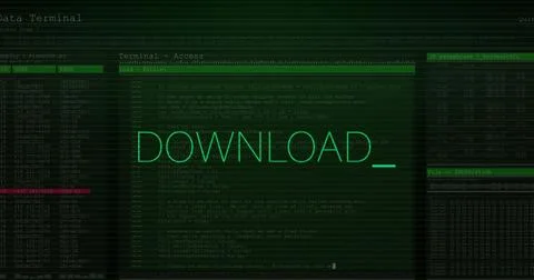 Image of download text over data processing Stock-Fotos