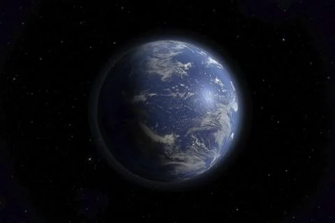 An image of an Earth view from space. 3D Graphic with high detailed NASA images Ilustração Stock